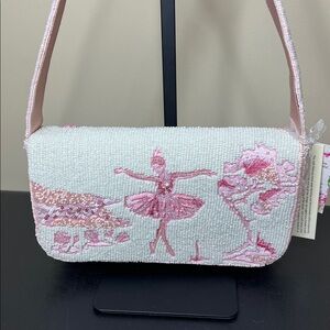 Handcrafted In India | Pink Dancer Ballerina 🩰 Swan 🦢 Plié Beaded Shoulder Bag
